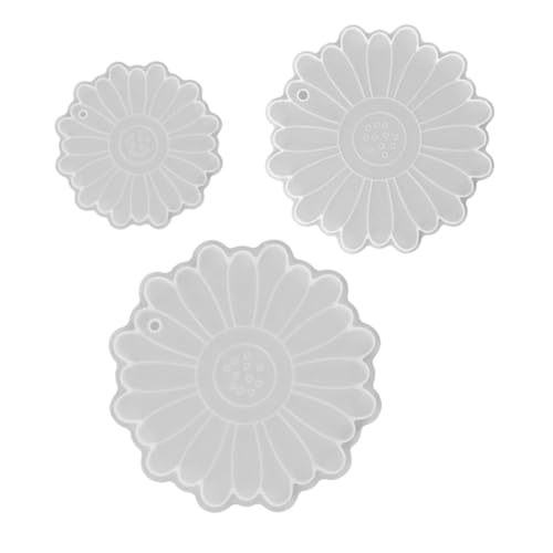 FONDOTIN 3 Stück Teiliges Silikonform für Untersetzer Herstellung Kreative Epoxidharz Gießform Langlebige DIY Resin Bastelform für Dekorative Heimgestaltung Klein Mittel Groß von FONDOTIN