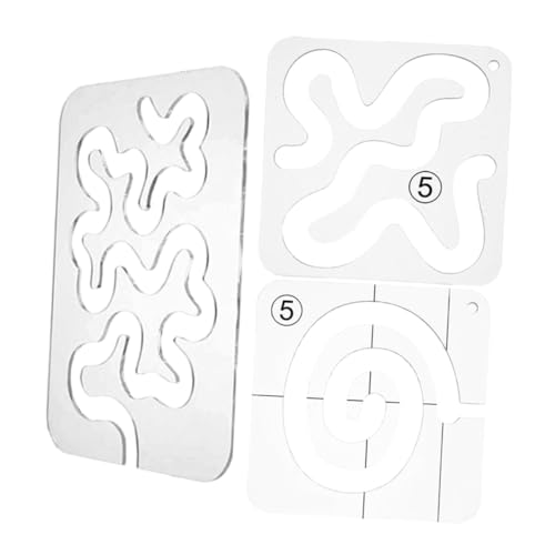 FONDOTIN 3 Stück Teiliges Transparentes Acryl Quilting Schablellen Präzise Nähvorlagen mit Breiten Aussparungen für Patchwork Quilts Tischdecken Kissen und Kreative Nähprojekte von FONDOTIN