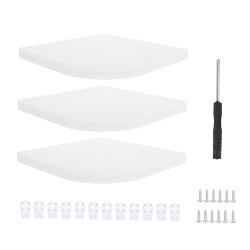 FONDOTIN 3 Stück Wandregal aus Holz Eckregal Hängend Multifunktionale Wandablage für Schlafzimmer Wohnzimmer Büro Robustes Eckboard zur Aufbewahrung und Dekoration von FONDOTIN