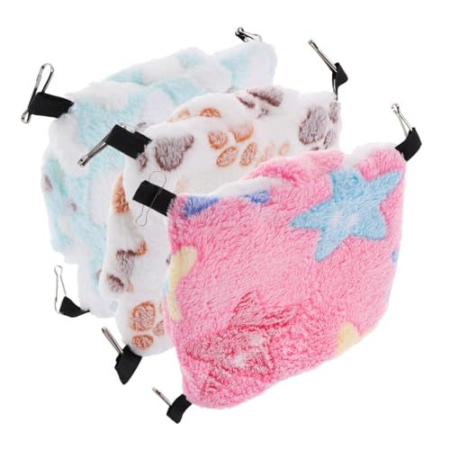 FONDOTIN 3 Stück Warme Haustier Hängematte Kleintiernest Hamster Hängematte Weiches Bett Hamsternest Kleiner Zuckergleiter Beutel Kleine von FONDOTIN