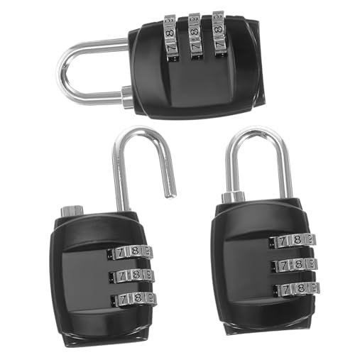FONDOTIN 3 Stück Zahlenschloss aus Wetterfestem Zinklegierungsmaterial Temperaturbeständig Robustes Vorhängeschloss für Gymnastikschränke Gepäck Outdoor und Büroschubladen Schwarz FONDOTIN 3 Stück Zahlenschloss aus Wetterfestem Zinklegierungsmaterial Temperaturbeständig Robustes Vorhängeschloss für Gymnastikschränke Gepäck Outdoor und Büroschubladen Schwarz von FONDOTIN