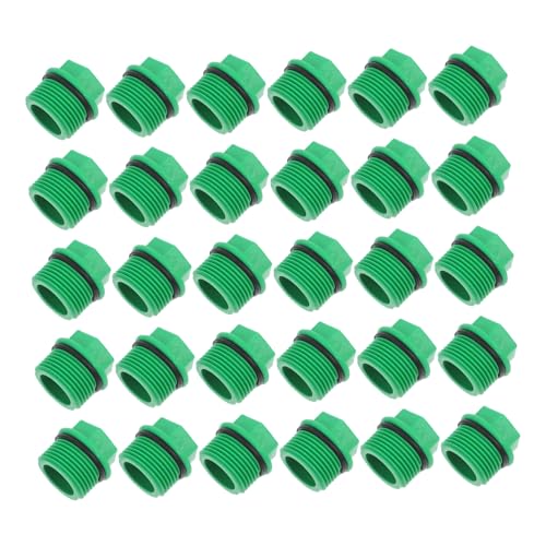FONDOTIN 30 Stück Teiliges Außen gewinde Rohrstopfen Endkappen für Gartenbewässerung Langlebige Wiederverwendbare Wasserrohr abdichtung Einfache Installation aus Grünem Ppr material von FONDOTIN