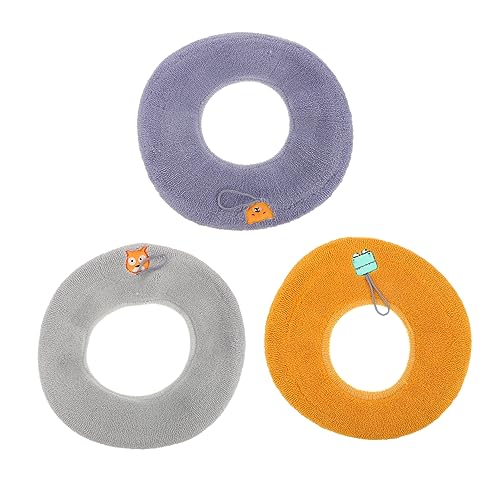 FONDOTIN 3st Toilettenmatte Tank Deckel Sitzkissen Tragbar Toilettenknopfabdeckungen Gepolstert Toilettensitz Rund Bidet Steigleitung Handhaben Bausatz Wasser Unterlage Waschbar Polyester von FONDOTIN