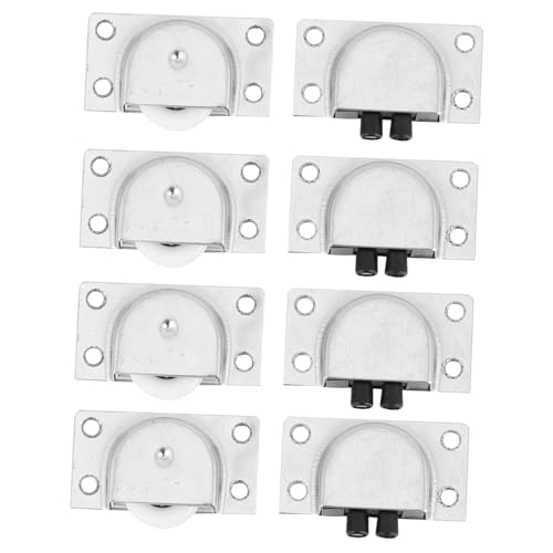 FONDOTIN 4 Paare Edelstahl Schrank Schiebetür mit Rollen Geräuschloser Lauf Robuster Schiebeschrank Ersatz Einfache Montage für Kleiderschrank Schranktür Möbel und Zufällige Farbe von FONDOTIN