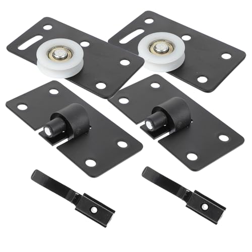 FONDOTIN 4 Sätze Schiebetürrollen Möbel Zubehör Geräuschdämpfend Leicht und Schnell zu Montieren Passend für Schrank Kleiderschrank Schiebetüren mit Puffereffekt für Sanftes Öffnen und von FONDOTIN