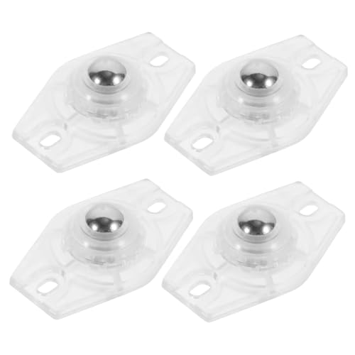 FONDOTIN 4 Stck Selbstklebende Kleine Schwenkrollen Mini lenkräder für Mülleimer und Aufbewahrungsboxen Leicht zu Montieren Kratzfest Geräuscharm Transparente Kugelräder von FONDOTIN