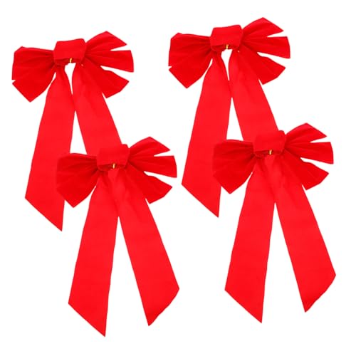 FONDOTIN 4 Stck. Teiliges Weihnachtsbaum Schleifen aus Lint Festliche Weihnachtliche Stoffschleifen zur Dekoration von Christbaum Treppengeländer Geschenkkorb und Gardinen Schönes FONDOTIN 4 Stck. Teiliges Weihnachtsbaum Schleifen aus Lint Festliche Weihnachtliche Stoffschleifen zur Dekoration von Christbaum Treppengeländer Geschenkkorb und Gardinen Schönes von FONDOTIN