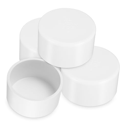 FONDOTIN 4 Stk. PVC Rohrendkappen Innendurchmesser Weiß aus Robustem PVC Effiziente Abdichtung Einfache Montage für Wasserleitungen Sprinkler und Garteneinsatz Vielseitig und Langlebig von FONDOTIN
