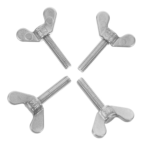 FONDOTIN 4 Stück Edelstahl Flügelschrauben Handdrehsicherung Verschleißfest für Fahnenmast Zubehör Langlebige Verbindungsschrauben für Möbel und Flaggenmast von FONDOTIN