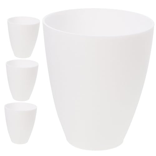 FONDOTIN 4 Stück Flacher Kunststoff Lampenschirm Mittelloch Weiß Einfache Tischlampe Abdeckung Langlebig Praktisch Staubgeschützt für Wohnraumdeko von FONDOTIN