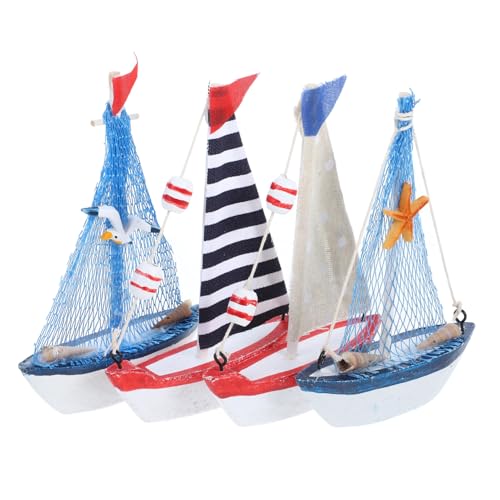 FONDOTIN 4 Stück Mediterranes Mini Segelboot Teilig Stilvolle Holzboot Dekoration Handgefertigtes Segelschiff Ornament Kleines Haus Büro Accessoire für Entspannte Atmosphäre FONDOTIN 4 Stück Mediterranes Mini Segelboot Teilig Stilvolle Holzboot Dekoration Handgefertigtes Segelschiff Ornament Kleines Haus Büro Accessoire für Entspannte Atmosphäre von FONDOTIN
