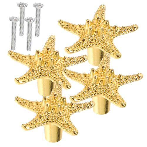 FONDOTIN 4 Stück Retro Goldfarbene Möbelgriff Schubladengriff aus Robustem Einzeln Montierbar Stilvoller Türgriff für Schrank Kommode Küchenschrank Eleganter Möbelbeschlag für Moderne von FONDOTIN