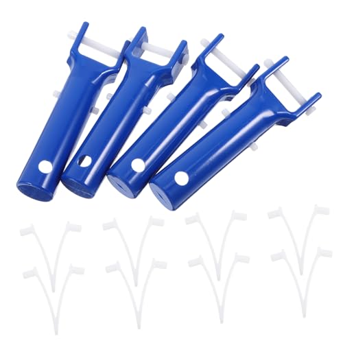 FONDOTIN 4 Stück Schwimmbad-Clip Anhang Clips Blau Poolreiniger Vakuum poolreinigung Poolnetz Verbindungsstück für Poolstangen Griff für Schwimmbad Kleiner Poolgriff Pool-Kehrgriff Abs Blue von FONDOTIN