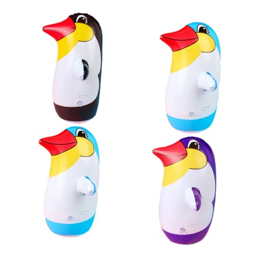 FONDOTIN 4 Stück Teiliges Aufblasbares Pinguin Wackelfigur aus Umweltfreundlichem PVC Robustes Tier Dekorationsspielzeug für Sicherer und Kreativer Spielgefährte für Drinnen und Draußen von FONDOTIN