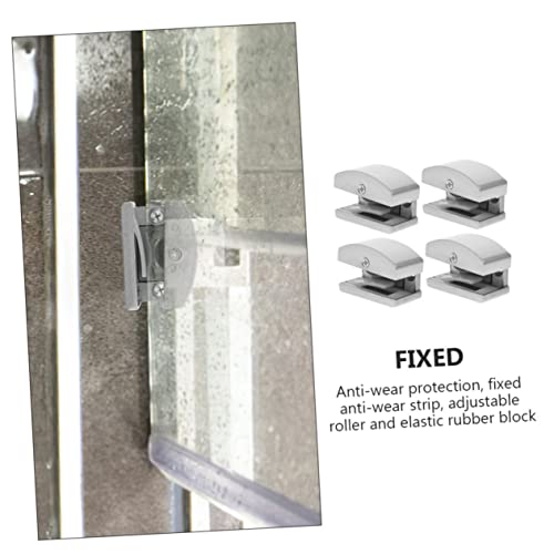 FONDOTIN 4 Stück Teiliges Duschschiebetür Führungsschienen Aluminiumlegierung Verstellbarer Duschkabinen Türstopper mit Gummipuffer Rostbeständig und Verschleißfest für Verschiedene von FONDOTIN