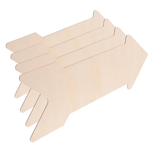 FONDOTIN 4 Stück Teiliges Holzpfeil Dekoschild Unbehandelte Holzpfeile für DIY Bastelprojekte Robuste Pfeilform Holzscheiben zum Bemalen und Beschriften Holzdeko Pfeilzeichen von FONDOTIN