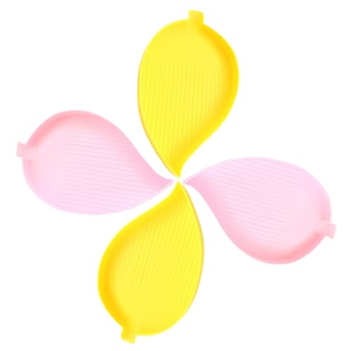 FONDOTIN 4 Stück Teiliges Kunststoff Diamant Tabletts Sortierplatten für Strass und Perlen für DIY Bastelarbeiten und Schmuckorganisation mit Praktischem Design Gelb von FONDOTIN