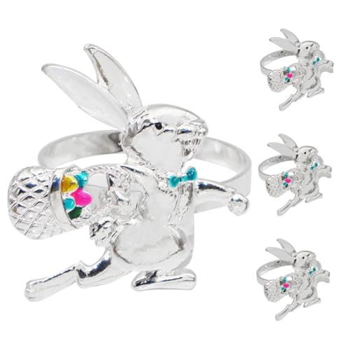FONDOTIN 4 Stück Teiliges Osterhasen Serviettenringe Set Wiederverwendbare Napkin Holder aus Praktische Kleine Hasen Tischdekoration für Osterfeier und Festliches Familienessen FONDOTIN 4 Stück Teiliges Osterhasen Serviettenringe Set Wiederverwendbare Napkin Holder aus Praktische Kleine Hasen Tischdekoration für Osterfeier und Festliches Familienessen von FONDOTIN