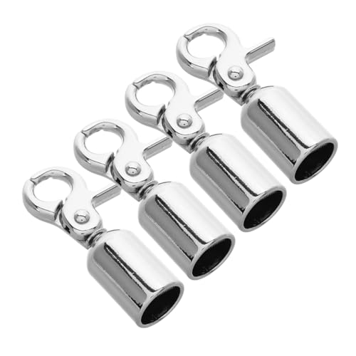 FONDOTIN 4 Stück Teiliges Seilendstopper mit Snap haken Legierung Kordel endkappen für Handtaschen Absperrpfosten und Gepäck Einfach zu Befestigen Langlebiger Schutz in Silber FONDOTIN 4 Stück Teiliges Seilendstopper mit Snap haken Legierung Kordel endkappen für Handtaschen Absperrpfosten und Gepäck Einfach zu Befestigen Langlebiger Schutz in Silber von FONDOTIN