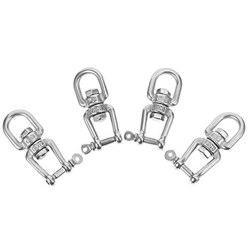 FONDOTIN 4 Stück Teiliges Set Drehring Hochbelastbarer Swivel Ring für Hängesessel Kletterseil Robuste Langlebige Konstruktion mit Glatter Oberfläche von FONDOTIN