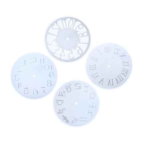 FONDOTIN 4 Stück Teiliges Silikonform Uhr mit Römischen und Arabischen Ziffern Glatte Oberfläche Hitzebeständig Vielseitig für DIY Handwerk Backofen und Gefrierschrank Geeignet für von FONDOTIN