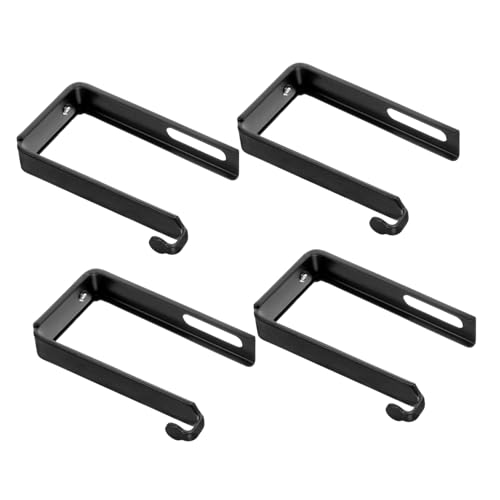 FONDOTIN 4 Stück Teiliges Verstellbares Türhaken Kleine Haken für Schranktüren Vielseitige Aufhänger für Büro Haushalt mit Robustem Schwarzem Design für Kleidung und Utensilien von FONDOTIN