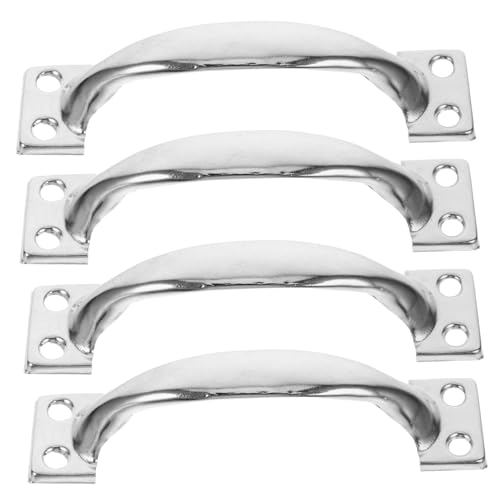FONDOTIN 4 Stück Teiliges Vintage Bogengriff aus Metall Silberfarbene Schrankgriffe mit Glatter Oberfläche Einfache Montage für Küchenmöbel Garagentüren Kleiderschränke Stilvolle von FONDOTIN