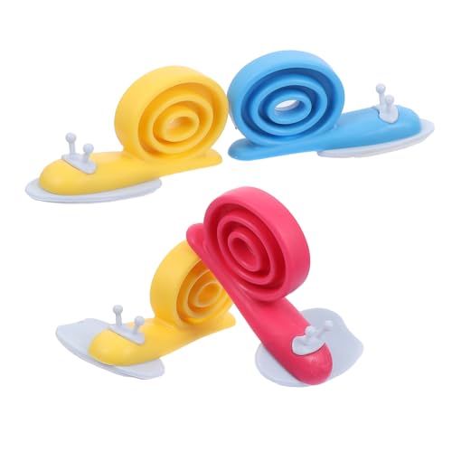 FONDOTIN 4 Stück Türstopper Kunststoff Schneckenform Bunt Sicherer Fingerklemmschutz Leichter Rutschfester Türkeil Schützt vor Zugluft und Wandbeschädigung Einfach zu Zufällige Farbe von FONDOTIN