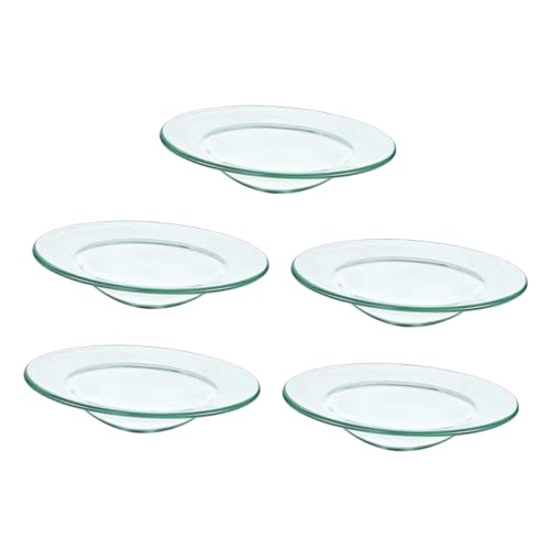 FONDOTIN 5 Stück Duftöl Schmelzschale aus Glas Wachsschmelzer mit Rutschfestem Design Einfach zu Reinigen Aromatherapie Halter für Duftlampen und Wachswärmer von FONDOTIN