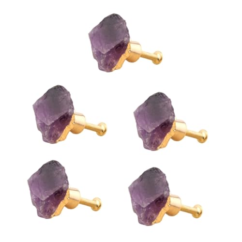 FONDOTIN 5 Stück Kristall Türgriff Möbelknopf aus Reinem Messing mit Amethyst Eleganter Schrankgriff für Kommode Schuhschrank Schublade Einfach zu Montieren Robust und Dekorativ FONDOTIN 5 Stück Kristall Türgriff Möbelknopf aus Reinem Messing mit Amethyst Eleganter Schrankgriff für Kommode Schuhschrank Schublade Einfach zu Montieren Robust und Dekorativ von FONDOTIN