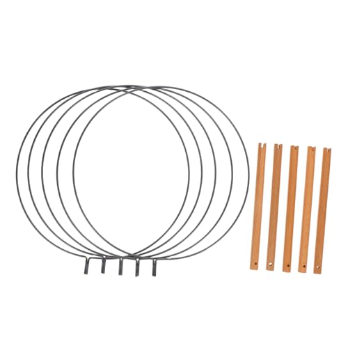 FONDOTIN 5 Stück Teiliges Faltbares Fächerrahmen aus Robustem Eisen Handgehaltenes DIY Fächergestell Rundes Fan Frame für Hanfu Kostüm Traditionelle Handwerkskunst Kreative von FONDOTIN