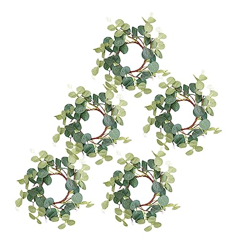 FONDOTIN 5 Stück Teiliges Künstliches Eukalyptus Blätterkranz Langlebiger Willkommenskranz Grüner Dekokranz für Hochzeit Tisch und Haustür Natürliche für Stumpenkerzen und Partygestaltung FONDOTIN 5 Stück Teiliges Künstliches Eukalyptus Blätterkranz Langlebiger Willkommenskranz Grüner Dekokranz für Hochzeit Tisch und Haustür Natürliche für Stumpenkerzen und Partygestaltung von FONDOTIN