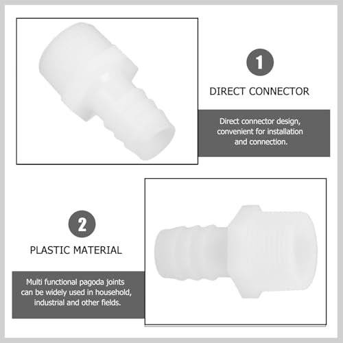 FONDOTIN 5 Stück Teiliges Kunststoff Schlauchanschluss mit Außengewinde Langlebiger Schlauchverbinder für Rohre Einsetzbar für Haus und Industrie Widerstandsfähiger Barb fitting von FONDOTIN