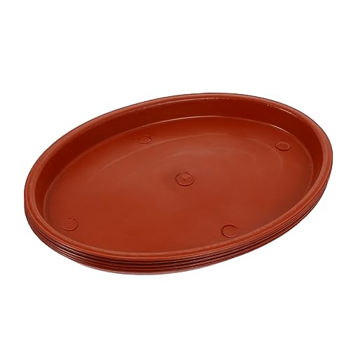 FONDOTIN 5stücke Kunststoff Blumentopf-untersetzer Oval Pflanztopf-wasserschalen Rot Blumentopf-Basis-Platten Sauber Halten Leicht Zu Reinigen von FONDOTIN