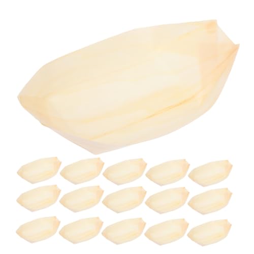 FONDOTIN 50 Stück Lunchbox in Form Eines Sushi-Bootes Teller Sushi Serviertablett Boot Sushi-Boot Für Sushi-tablett Größe Boot-Snack-tablett Tablett Sushi -serviergericht Boot Holz Beige von FONDOTIN