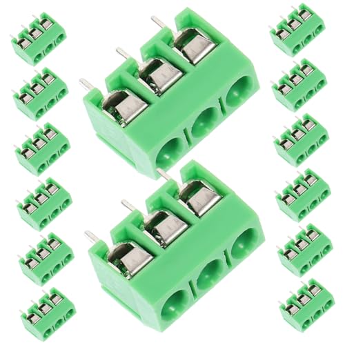 FONDOTIN 50 Stück Polige Schraubklemme Anschlussklemmen Pcb Montage Terminal Block für Elektrische Verdrahtung Vielseitig und Einfach zu Montieren Grün von FONDOTIN
