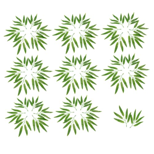 FONDOTIN 50 Stück Teiliges Künstliche Bambuszweige Fach Blättern Langlebige Naturgetreue Grüne Deko für Zuhause Büro Restaurant Party Vielseitige Raumgestaltung von FONDOTIN