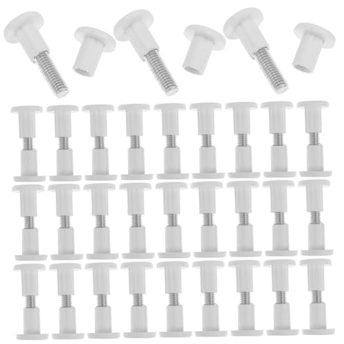 FONDOTIN 50 Stück Teiliges Möbelverbinder aus Weißem Möbel Holzplatten Schrauben und Muttern Langlebige Verbindungselemente für Möbelbau Geeignet für DIY und Professionelle von FONDOTIN