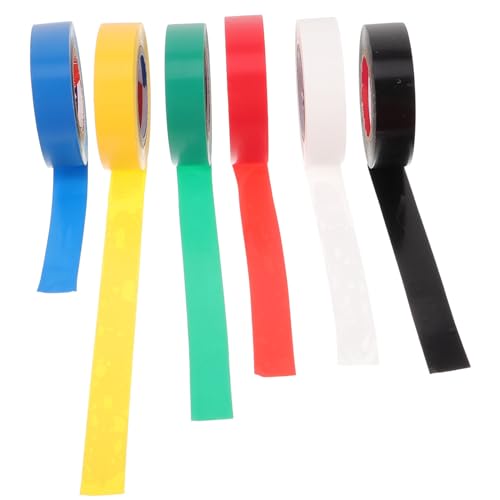 FONDOTIN 6 Rollen Isolierband Farbig Selbstklebendes Elektrikerklebeband für Elektrische Isolierung und Bündelung Robustes PVC Klebeband für Heim und Industrieeinsatz von FONDOTIN