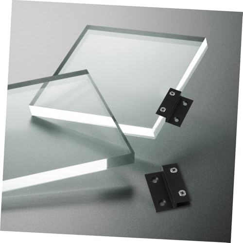 FONDOTIN 6 Stück Aluminiumlegierung Glasklemmen Schwarz Glashalter Wandmontage für Spiegel Acrylschilder Stabile Regalhalterung Glasplatten Clips Modern Langlebig von FONDOTIN