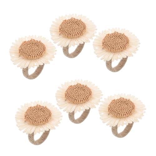 FONDOTIN 6 Stück Große Napkin Holder Ringe mit Gewebtem Margeriten-Design Langlebige Serviettenringe für Frühling Sommer Hochzeit Erntedankfest und Babyparty Platzsparende Tischdeko FONDOTIN 6 Stück Große Napkin Holder Ringe mit Gewebtem Margeriten-Design Langlebige Serviettenringe für Frühling Sommer Hochzeit Erntedankfest und Babyparty Platzsparende Tischdeko von FONDOTIN