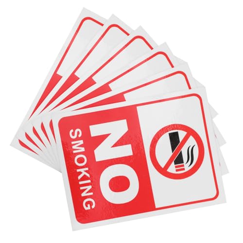 FONDOTIN 6 Stück No Smoking Aufkleber PVC Selbstklebend Starkes Warnschild mit Klarem Symbol Wetterfest für Innen und Außen Sicherheitszeichen für Schulen Restaurants Arbeitsplätze FONDOTIN 6 Stück No Smoking Aufkleber PVC Selbstklebend Starkes Warnschild mit Klarem Symbol Wetterfest für Innen und Außen Sicherheitszeichen für Schulen Restaurants Arbeitsplätze von FONDOTIN