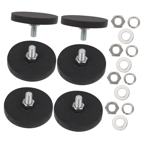 FONDOTIN 6 Stück Teiliges Gummierte Montage-magnete für Fahrzeug-dachlampen Hohe Haftkraft Kratzfest Robust Einfache Schraubmontage für Spotlights Kameras Lautsprecher von FONDOTIN