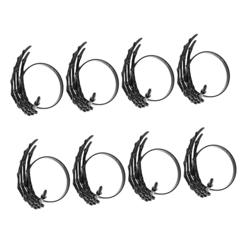 FONDOTIN 6 Stück Teiliges Halloween Skelett Serviettenring Set aus Robustem Gruselige Tischdeko für Party Vielseitige Napkin Holder für Festliche Esstischgestaltung von FONDOTIN