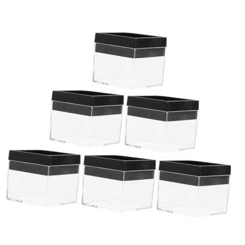 FONDOTIN 6 Stück Teiliges Transparente Mineralien Displayboxen für und Sammlerstücke Aufbewahrungsbox für Mineralproben Schwarz von FONDOTIN