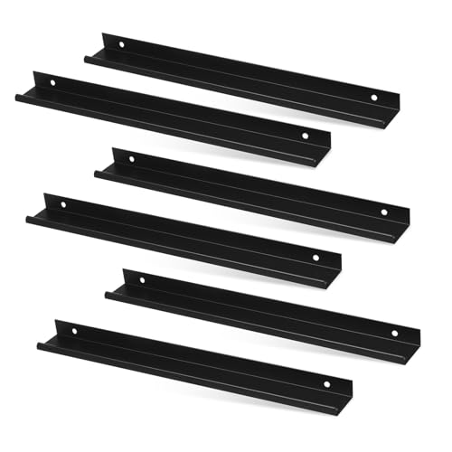 FONDOTIN 6 Stück Teiliges Verdeckte Griffleisten aus Aluminiumlegierung Langlebige Montagefreundliche Möbelgriffe für Küchen und Badezimmerschränke Kleiderschränke Dunkles Design Lang von FONDOTIN