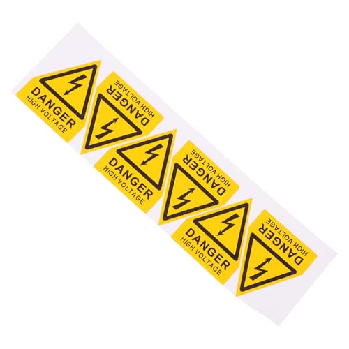 FONDOTIN 6 Stück Warnaufkleber Hochspannung Warnschild Selbstklebend Gelbes Dreieck Sicherheitszeichen Für Maschinen und Elektrische Geräte Schützt Vor Stromschlag von FONDOTIN