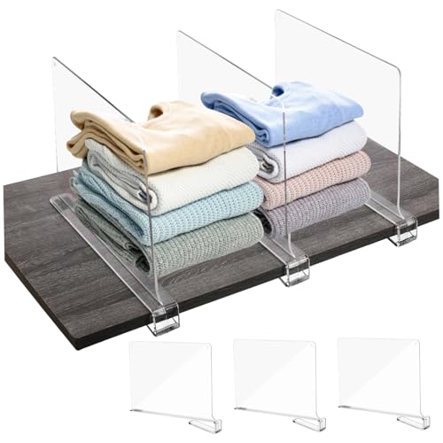 FONDOTIN 6Stücke Regalteiler für Schrankorganisation Trennwände für Kleiderschränke Einfache Montage ohne Werkzeug zum Sortieren von Kleidung und Accessoires FONDOTIN 6Stücke Regalteiler für Schrankorganisation Trennwände für Kleiderschränke Einfache Montage ohne Werkzeug zum Sortieren von Kleidung und Accessoires von FONDOTIN