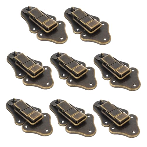 FONDOTIN 8 Stück Teiliges Antike Toggle Hasp Schlossbeschläge aus Robustem Eisen Dekorative Vintage Haspe für Holzkisten Truhen Werkzeugkoffer und Metallboxen Einfache Montage Retro Design FONDOTIN 8 Stück Teiliges Antike Toggle Hasp Schlossbeschläge aus Robustem Eisen Dekorative Vintage Haspe für Holzkisten Truhen Werkzeugkoffer und Metallboxen Einfache Montage Retro Design von FONDOTIN