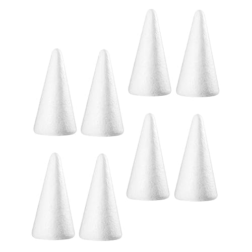 FONDOTIN 8 Stück Teiliges DIY Schaumstoff Weiß für Kinderhandwerk Weihnachtsbaum Bastelmaterial Partydeko Kreativ und Vielseitig zum Verzieren mit Bändern und Farben von FONDOTIN